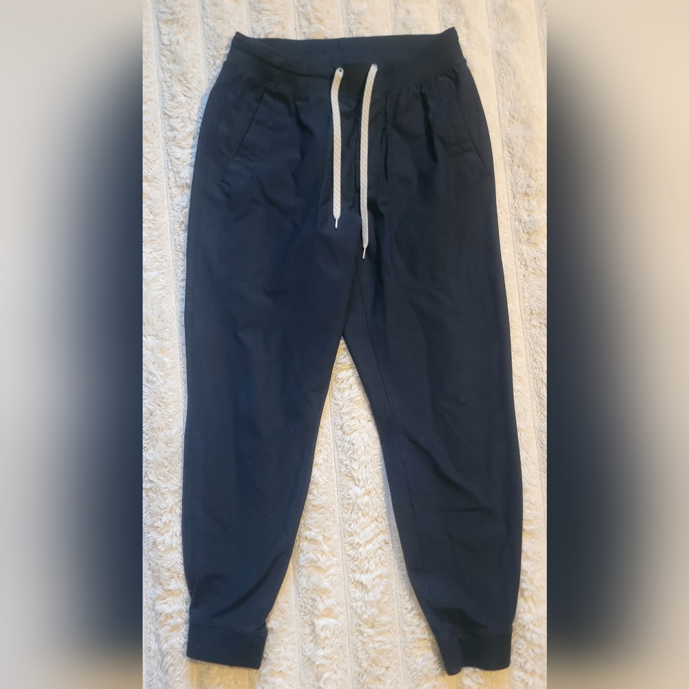 Vuori Navy Blue Sweatpants Joggers with White Drawstring